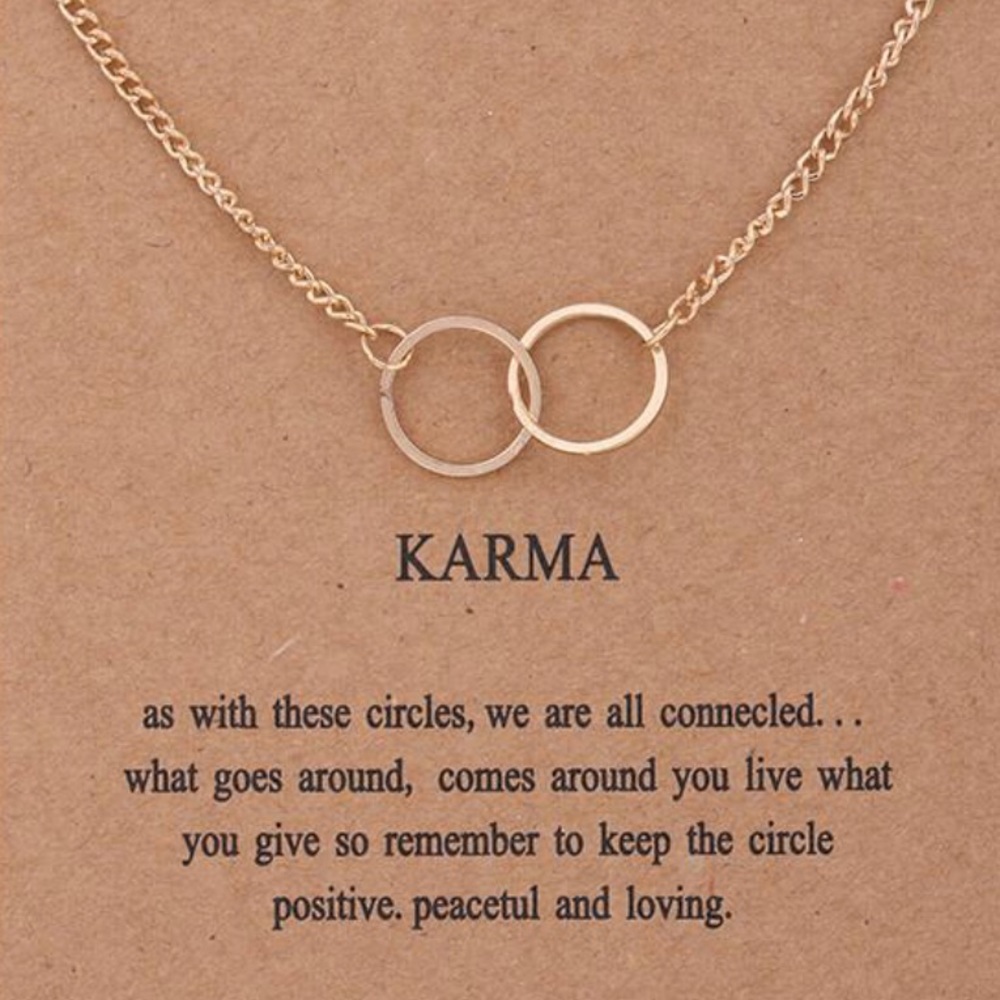 Dainty “Karma” Pendant Necklace